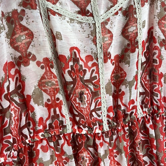 Maurices Womens Semi-Sheer Printed 3/4 Sleeve Boho Peasant Dress XL PLUS SIZE - Picture 7 of 10
